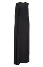 Women's Stella Mccartney Stretch Cady One-shoulder Cape Gown Us / 42 It - Black
