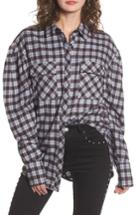 Women's Afrm Victoria Oversize Flannel Shirt - Black