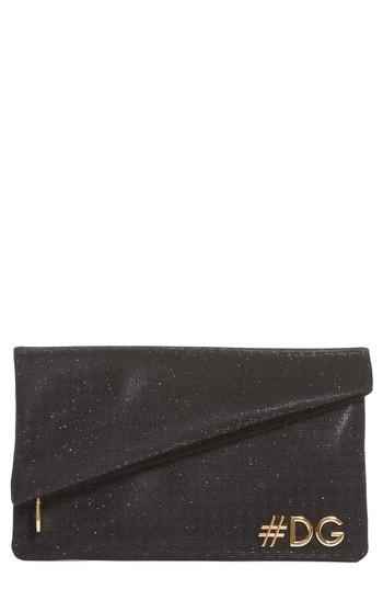 Dolce & Gabbana Hashtag Foldover Clutch - Black