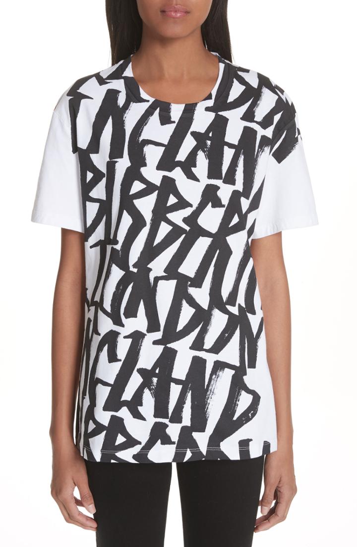 Women's Burberry Cimarron Graffiti Print & Vintage Check Tee - White