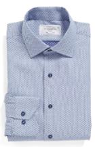 Men's Lorenzo Uomo Trim Fit Geometric Dress Shirt .5 32 - Blue