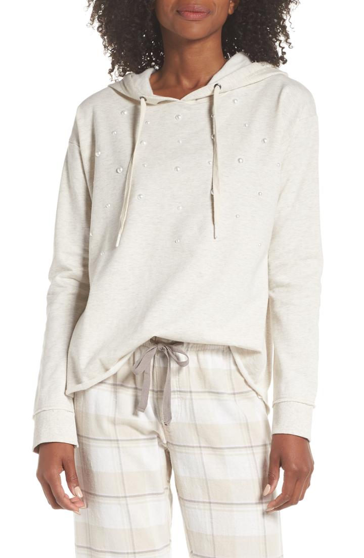 Women's Pj Salvage Imitation Pearl Embellished Hoodie