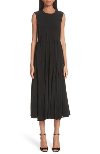 Women's Co Pintuck Waist Midi Dress - Black
