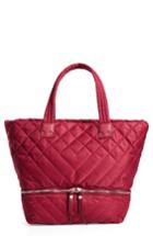 Sam Edelman Arianna Quilted Nylon Tote - Red