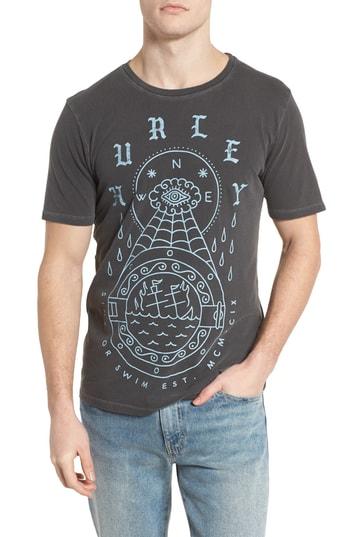 Men's Hurley Ports Destroy Grind Graphic T-shirt - Grey