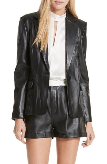 Women's Frame Schoolboy Leather Blazer