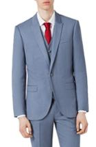 Men's Topman Skinny Fit Crosshatch Suit Jacket - Blue