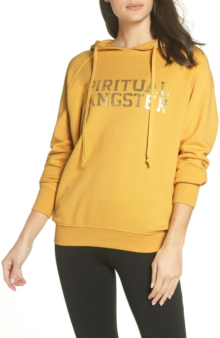 Women's Spiritual Gangster Raglan Sleeve Hoodie - Yellow