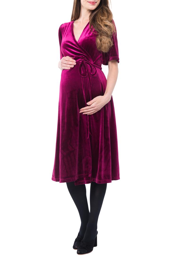 Women's Nom Maternity Genevieve Velvet Maternity/nursing Dress