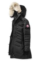 Women's Canada Goose Lorette Hooded Down Parka With Genuine Coyote Fur Trim, Size - Black