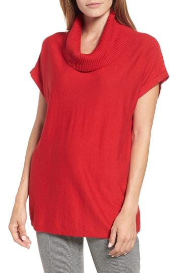 Women's Vince Camuto Short Sleeve Turtleneck Sweater - Red