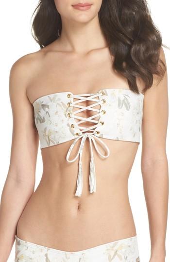 Women's Montce Floral Corset Bikini Top - White