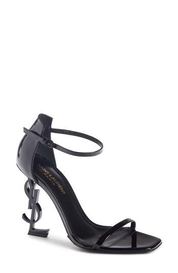 Women's Saint Laurent Opyum Ysl Ankle Strap Sandal .5us / 35.5eu - Black