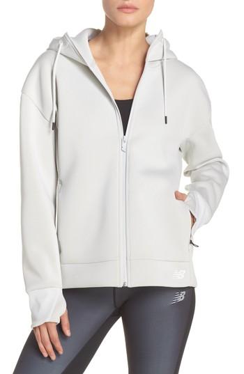 Women's New Balance 247 Sport Zip Hoodie - Grey