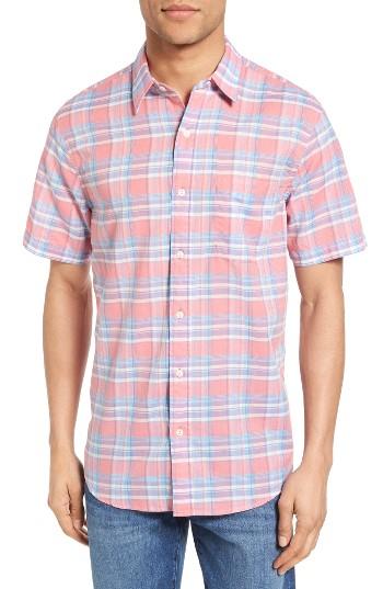 Men's Faherty Summer Blend Ventura Trim Fit Plaid Sport Shirt
