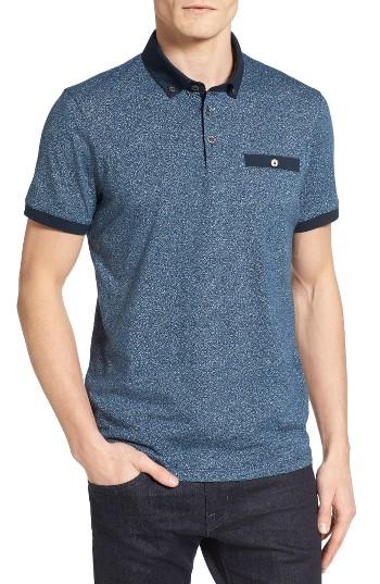 Men's Ted Baker London Teller Print Polo (m) - Blue
