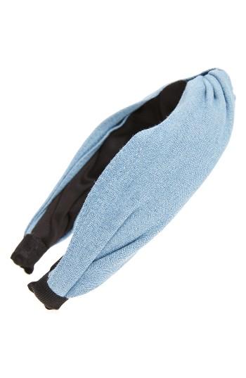 Cara Denim Twist Headband, Size - Blue