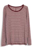 Women's Madewell Penguin Stripe Whisper Cotton Long Sleeve Tee