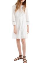 Women's J.crew Long Sleeve Embroidered Dress - White
