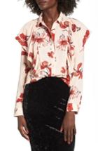 Women's Leith Floral Ruffle Top, Size - Pink