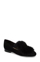 Women's Donald J Pliner Lillian Genuine Rabbit Fur Loafer M - Black
