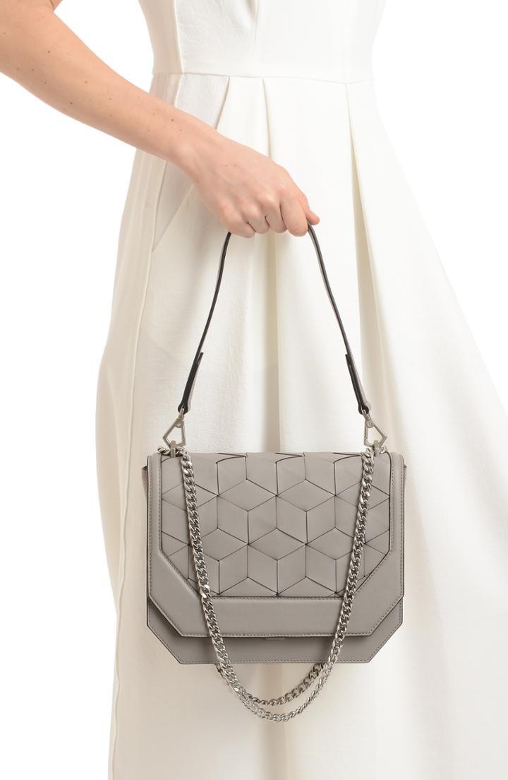 Welden Supine Leather Shoulder Bag - Grey