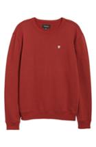 Men's Brixton B-shield Applique Crewneck Sweatshirt, Size - Red