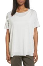 Women's Eileen Fisher Silk Blend Tunic Sweater, Size - White