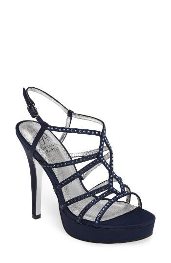 Women's Adrianna Papell Miranda Embellished Platform Sandal .5 M - Blue