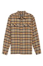 Men's Patagonia 'fjord' Regular Fit Organic Cotton Flannel Shirt, Size - Beige