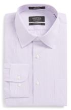 Men's Nordstrom Men's Shop Smartcare(tm) Traditional Fit Stripe Dress Shirt .5 32/33 - Purple