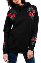 Women's Volcom Burned Down Embroidered Hoodie - Black