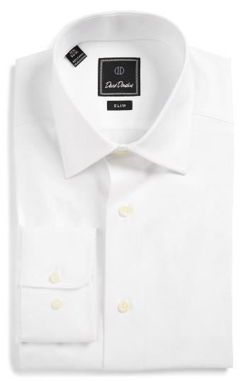 Men's David Donahue Slim Fit Solid Dress Shirt