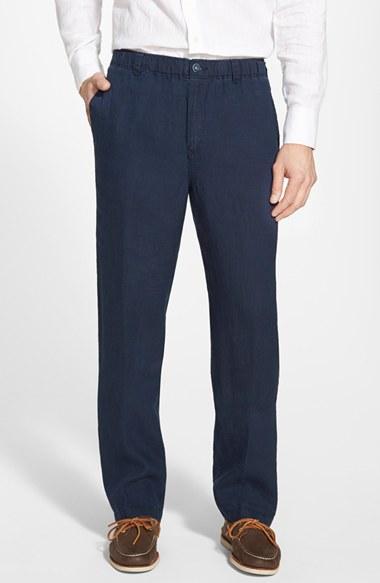 Men's Tommy Bahama 'new Linen On The Beach' Easy Fit Pants - Blue