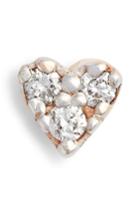 Women's Kismet By Milka Single Diamond Tiny Heart Earring