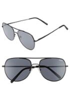 Men's Quay Australia Living Large 61mm Aviator Sunglasses - Black/ Smoke