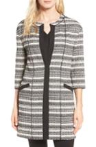 Women's Anne Klein Long Stripe Tweed Jacket