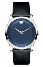 Men's Movado 'museum' Leather Strap Watch, 40mm