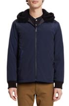 Men's Theory Vernon Faux Shearling Trim Technical Liner Jacket - Blue