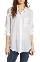 Women's Treasure & Bond Drapey Classic Shirt, Size - White