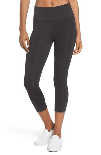 Women's Kate Spade New York Scallop Crop Leggings - Black