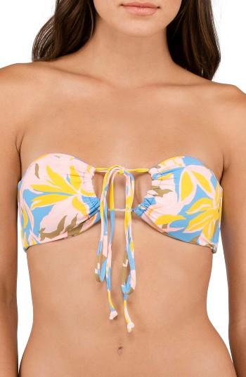 Women's Volcom Palms Up Bandeau Bikini Top - Blue