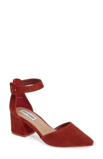 Women's Steve Madden Dainna D'orsay Ankle Strap Pump .5 M - Brown