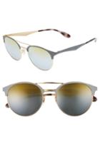 Women's Ray-ban Highstreet 54mm Round Sunglasses - Grey/ Gold/ Green