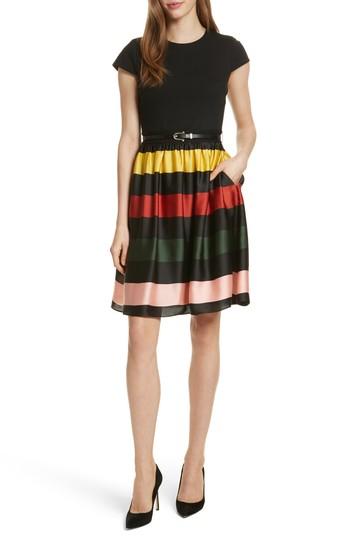 Women's Ted Baker London Cruise Stripe Fit & Flare Dress - Black