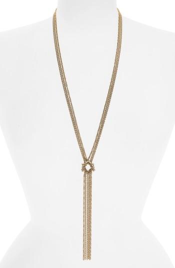 Women's Halogen Textured Chain Lariat Necklace