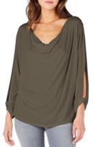 Women's Michael Stars Twist Sleeve Cowl Neck Top, Size - Green