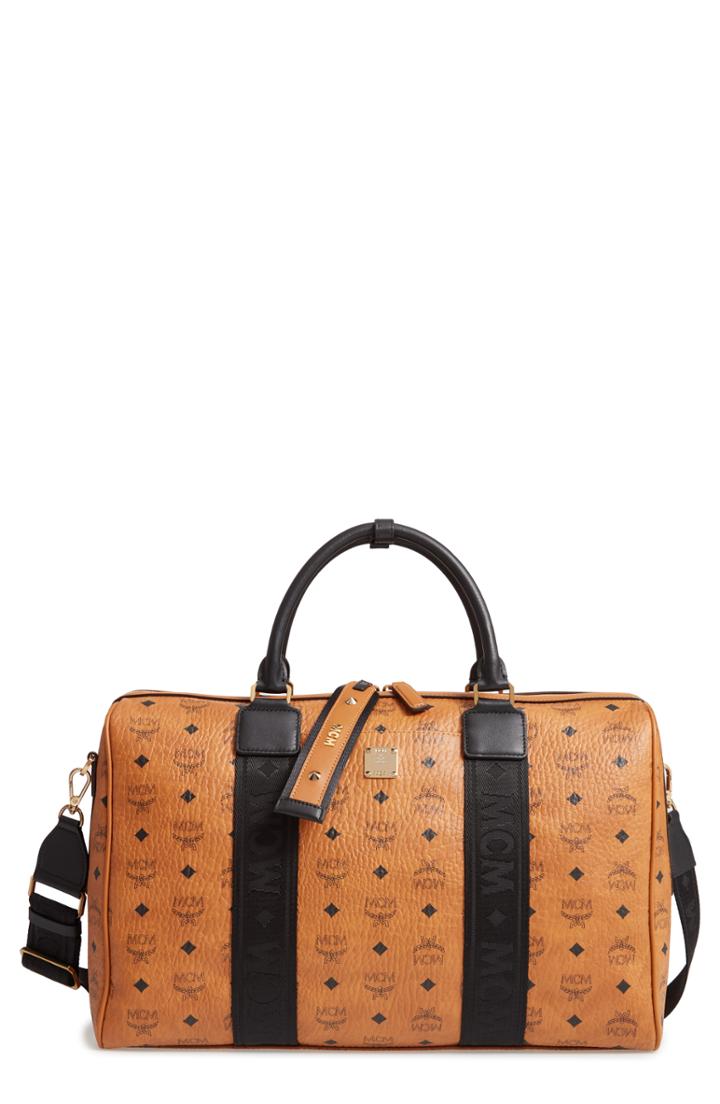 Mcm Traveler Visetos Duffel Bag - Brown