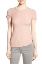 Women's Theory Jilaena T Side Ruched Ribbed Tee, Size - Pink