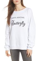 Women's Wildfox Anti-social Butterfly Sweatshirt - White